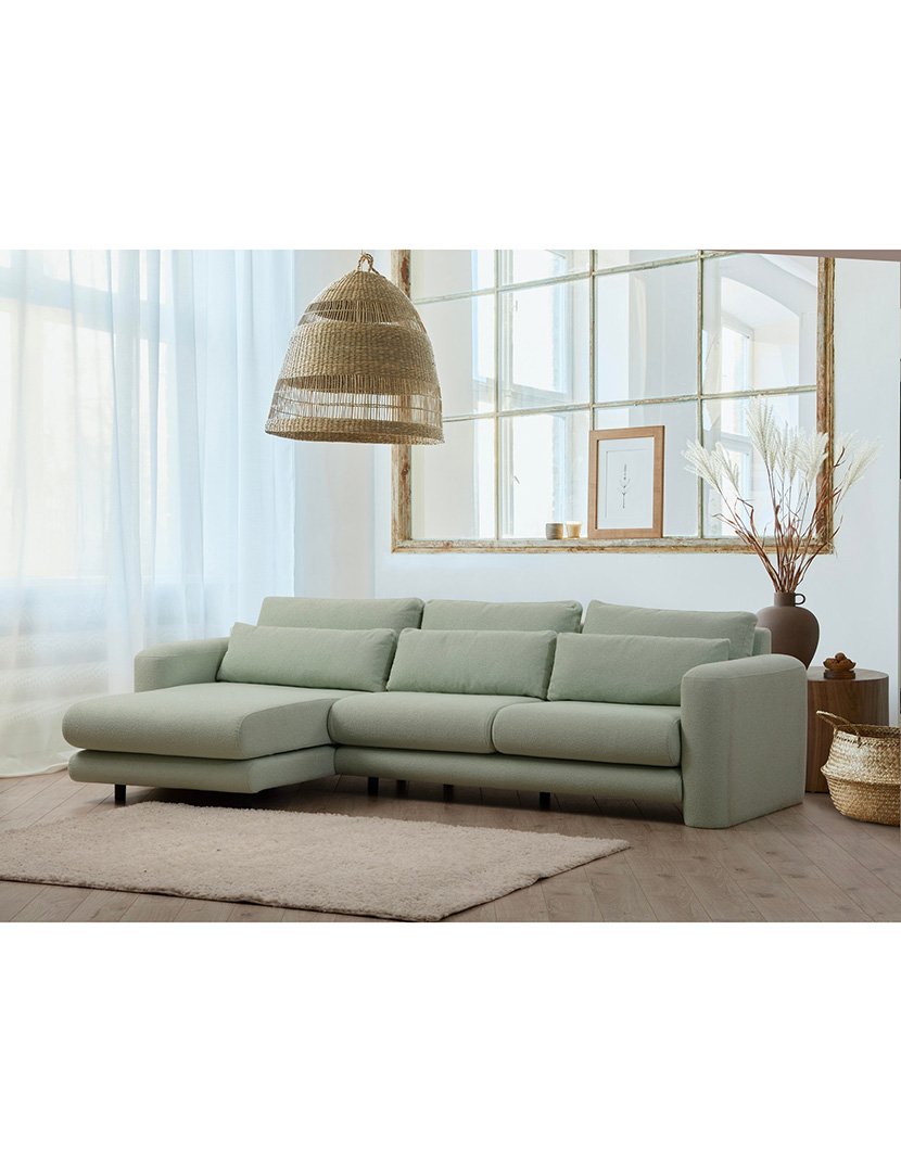 Sofá Chaise Longue Esquerdo Lily Verde