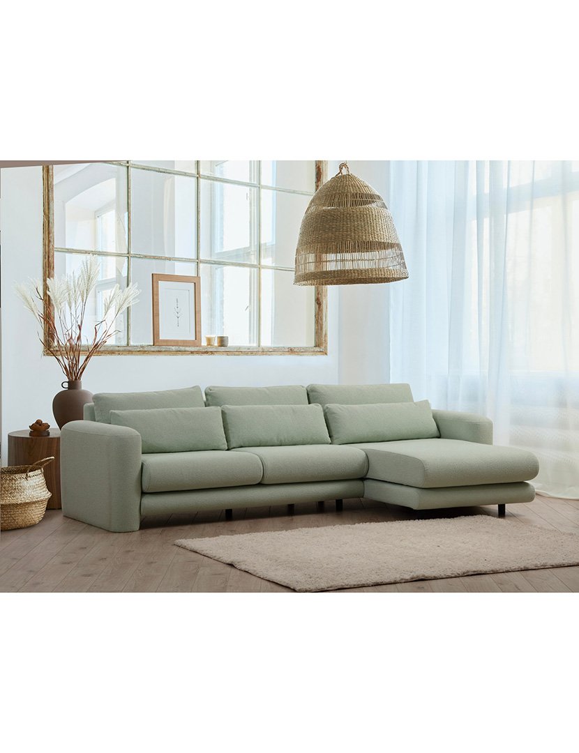 Sofá Chaise Longue Direito Lily Verde