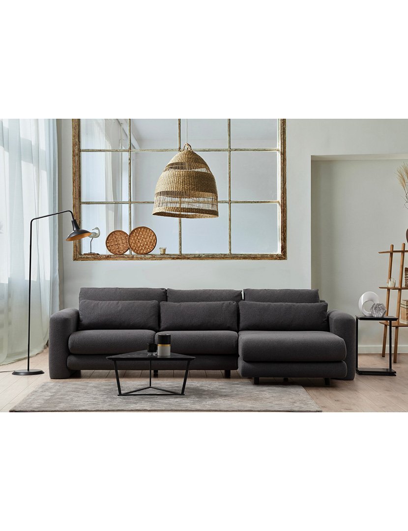 Sofá Chaise Longue Direito Lily Cinzento