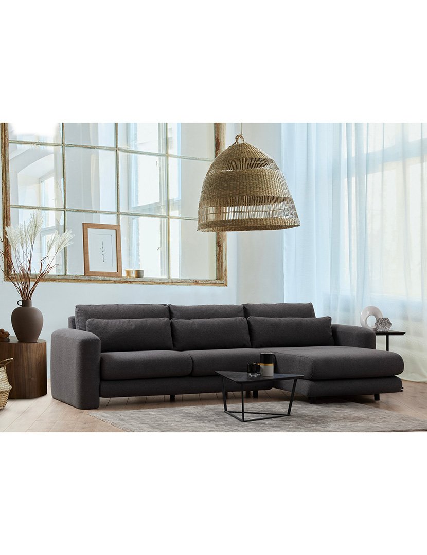 Sofá Chaise Longue Direito Lily Cinzento