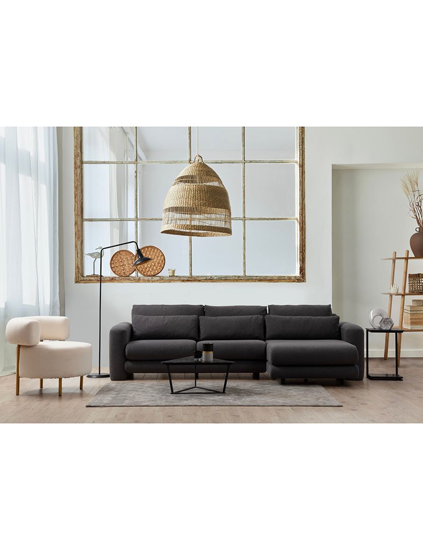 Sofá Chaise Longue Direito Lily Cinzento