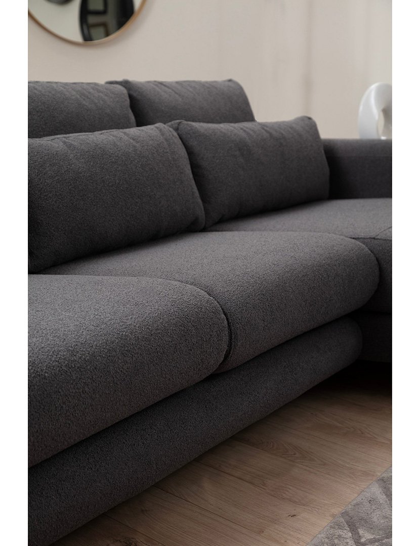 Sofá Chaise Longue Direito Lily Cinzento