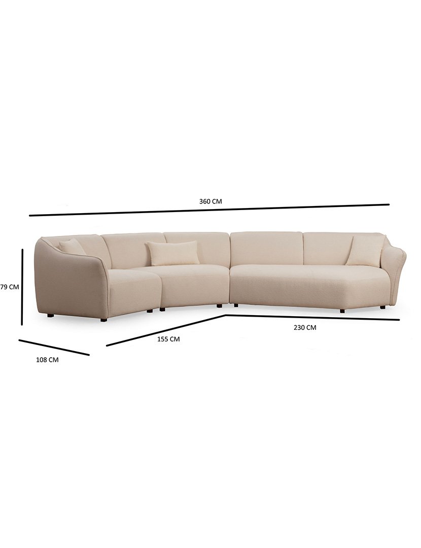 Mentis Cream Corner Modular Sofa