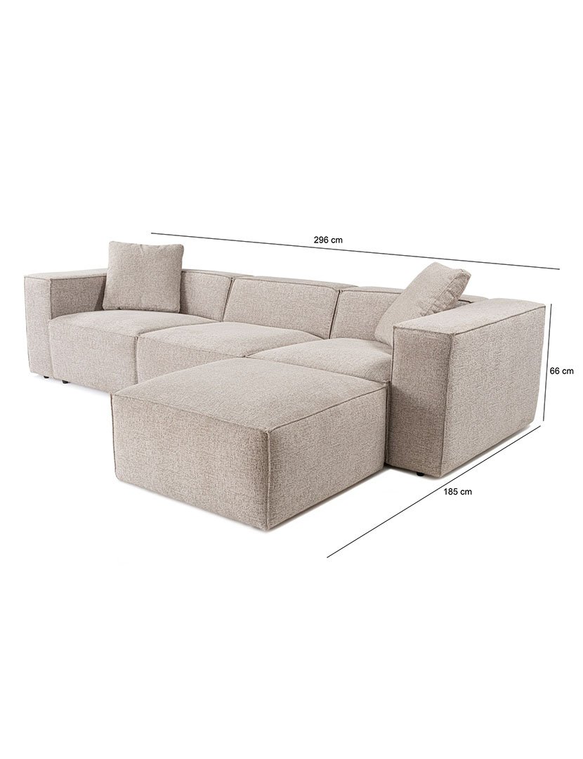 Sofá Modular Chaise Longue Lora Moca