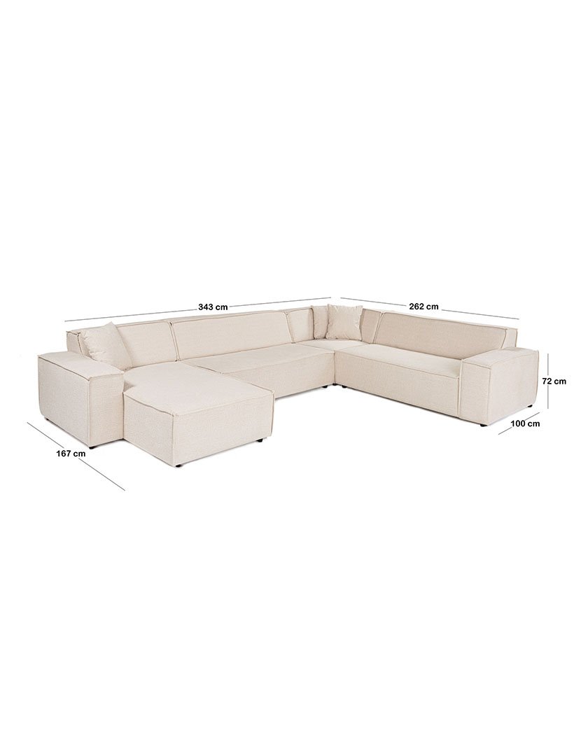 Beige Corner Modular Sofa Puzzle