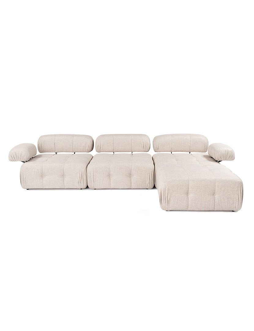 Sofá Modular Chaise Longue Doblo Castanho Claro