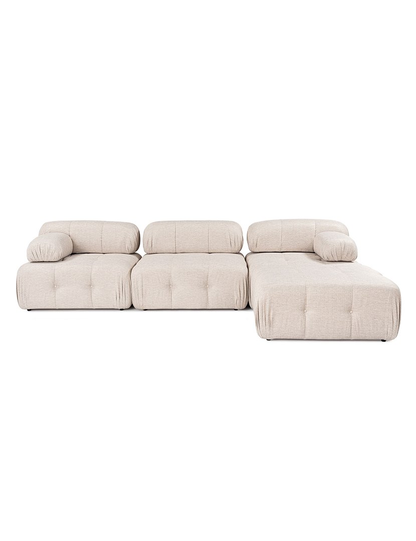 Sofá Modular Chaise Longue Doblo Castanho Claro