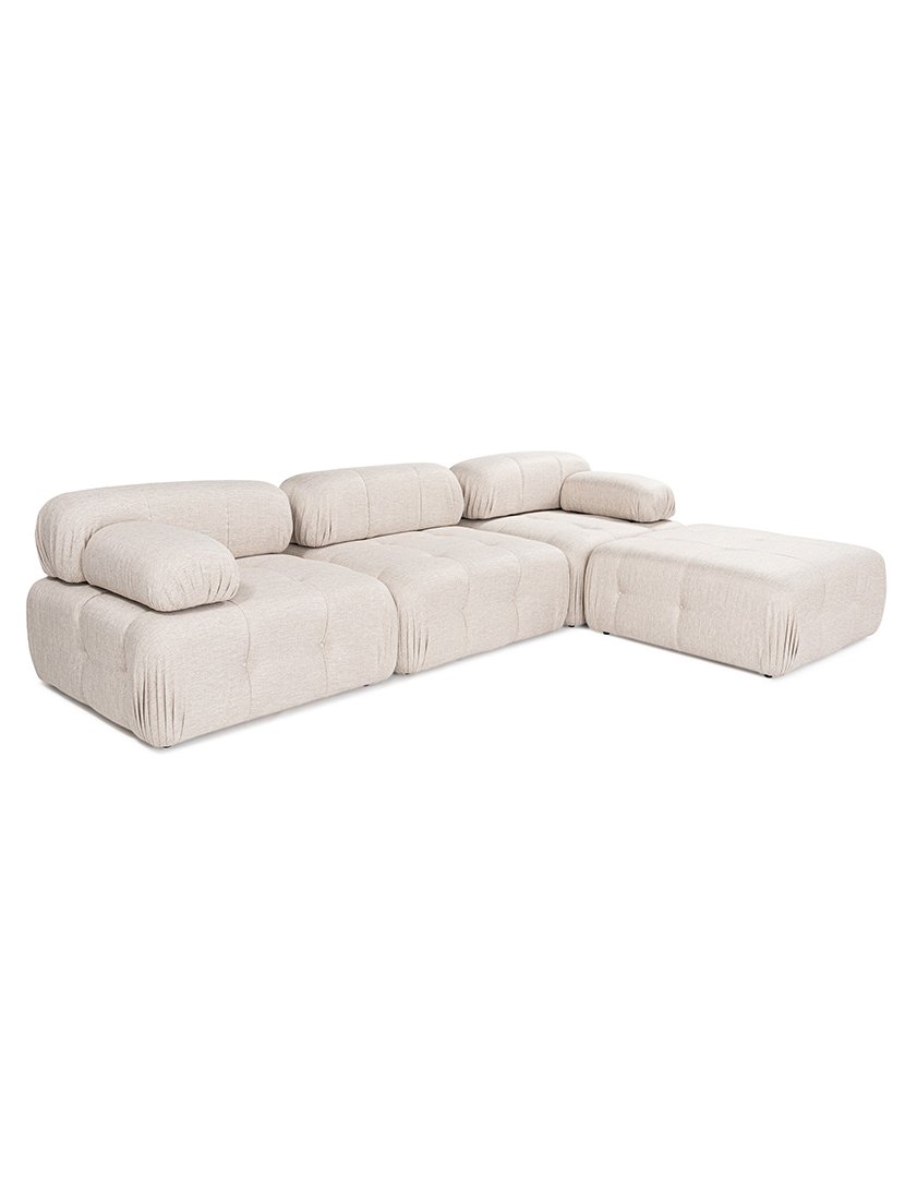 Sofá Modular Chaise Longue Doblo Castanho Claro