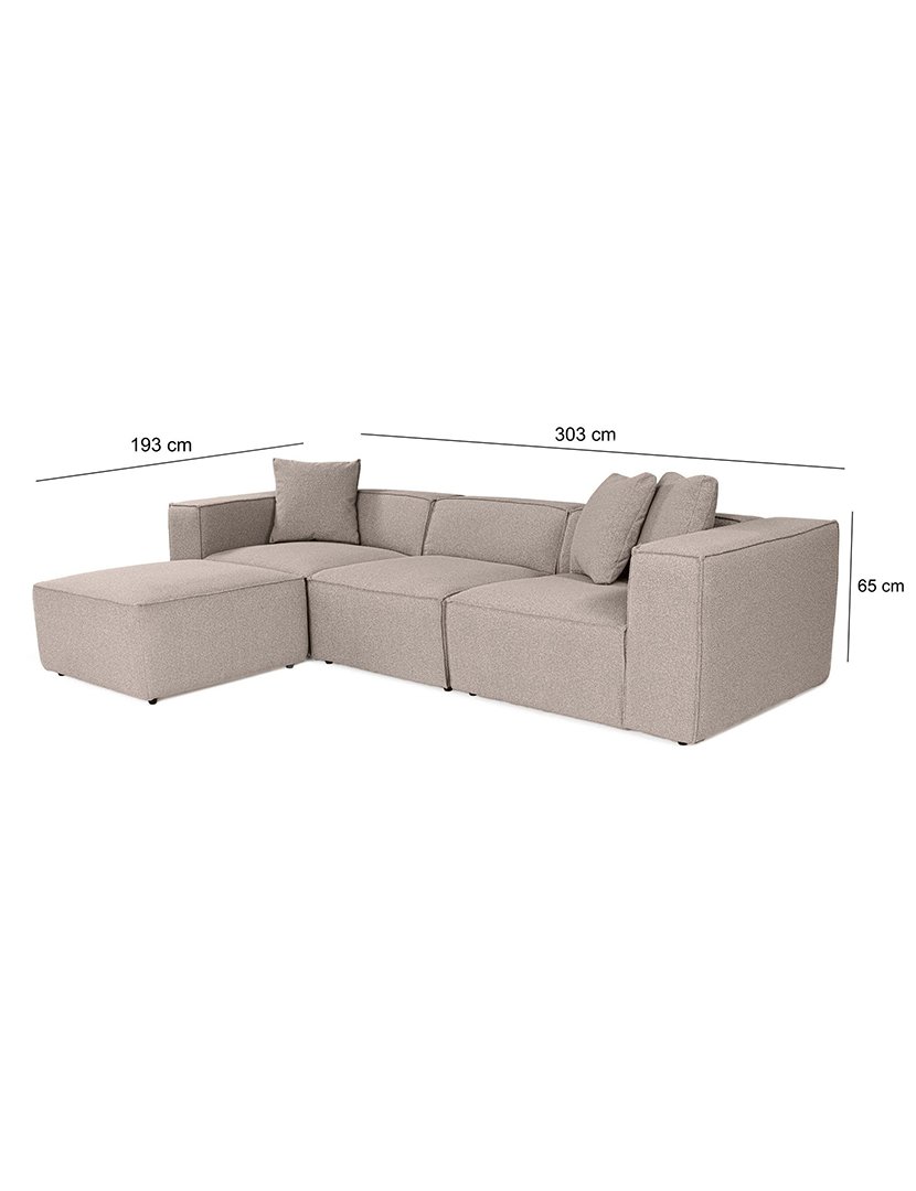 Sofá Modular Chaise Longue Lora Pessêgo