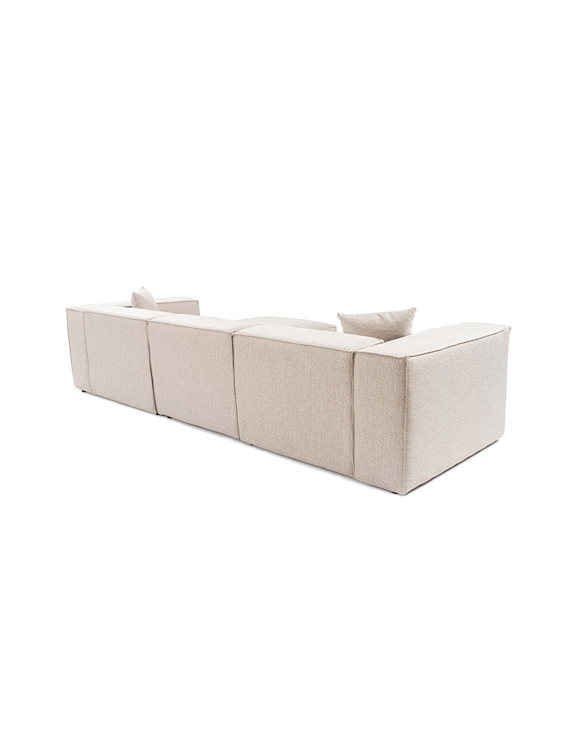 Sofá Modular Chaise Longue Lora Castanho Claro