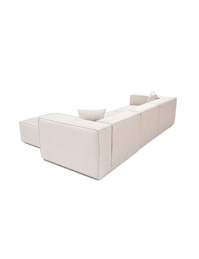 Sofá Modular Chaise Longue Lora Castanho Claro
