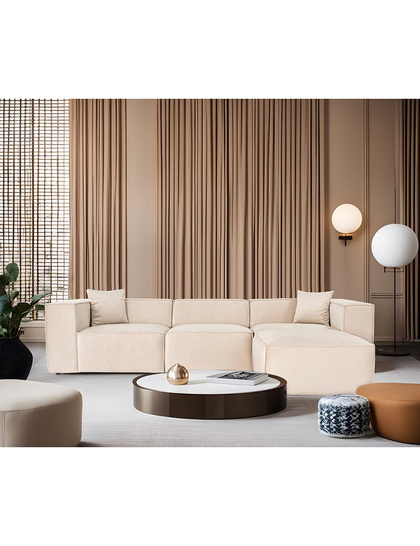 Sofá Modular Chaise Longue Lora Creme