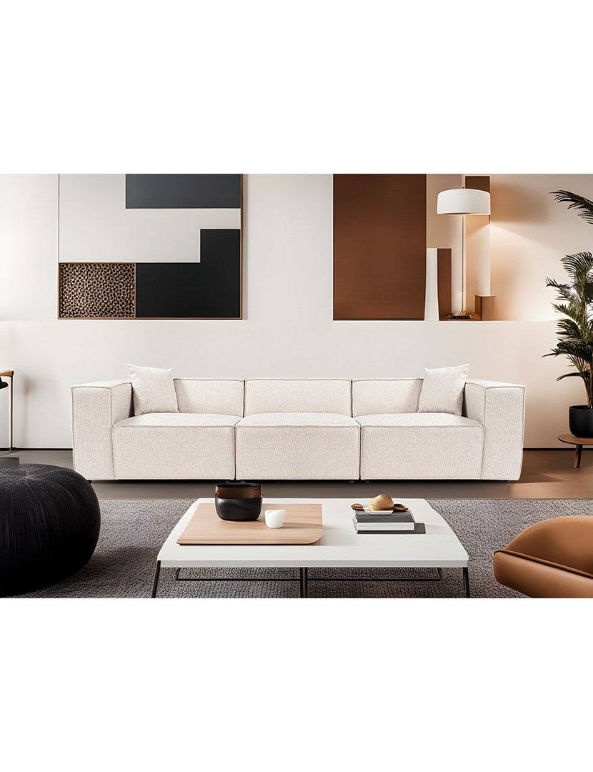 Sofá Modular 3L Lora Castanho Claro