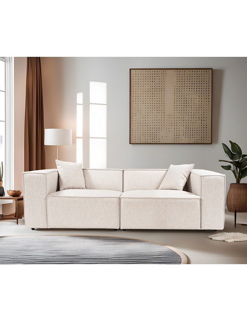 Sofá Modular 2L Lora Castanho Claro