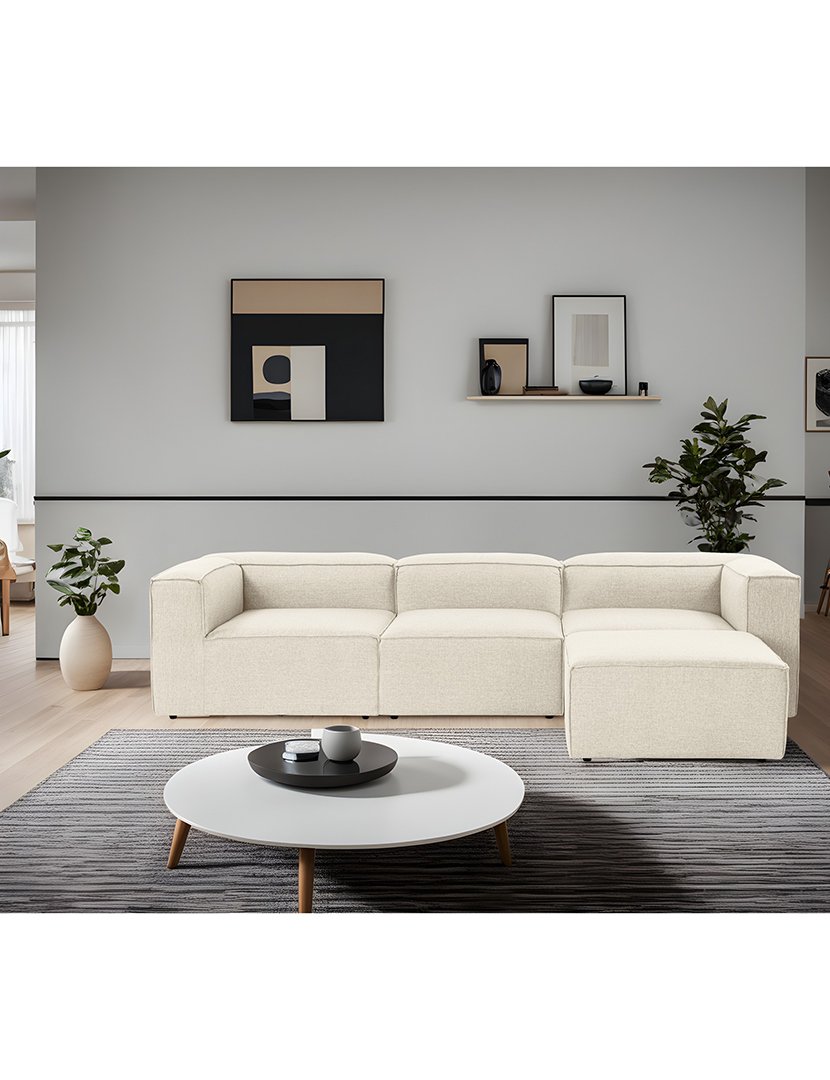 Sofá Modular Chaise Longue Fora Cru