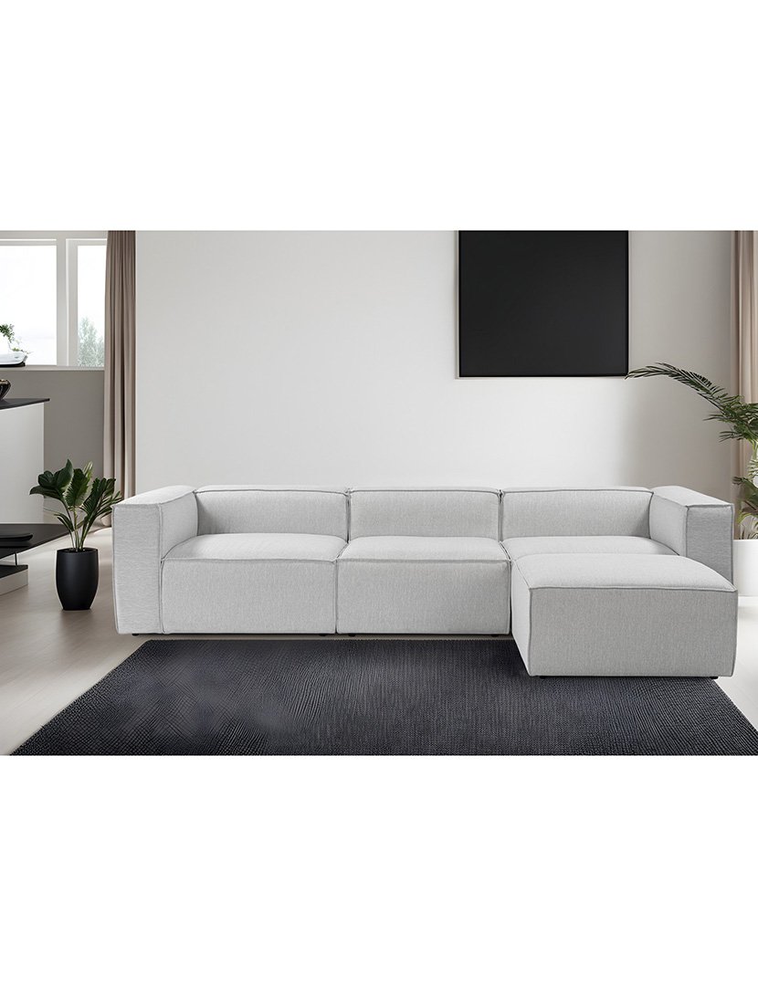 Sofá Modular Chaise Longue Fora Cinzento