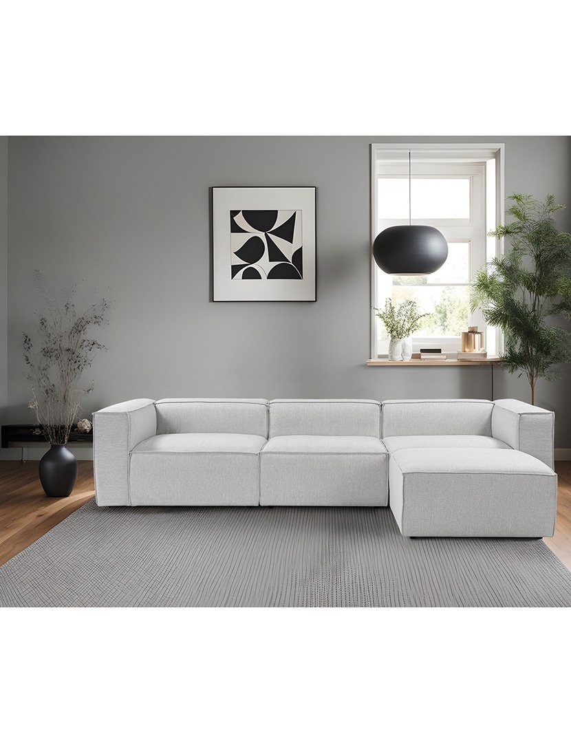 Sofá Modular Chaise Longue Fora Cinzento