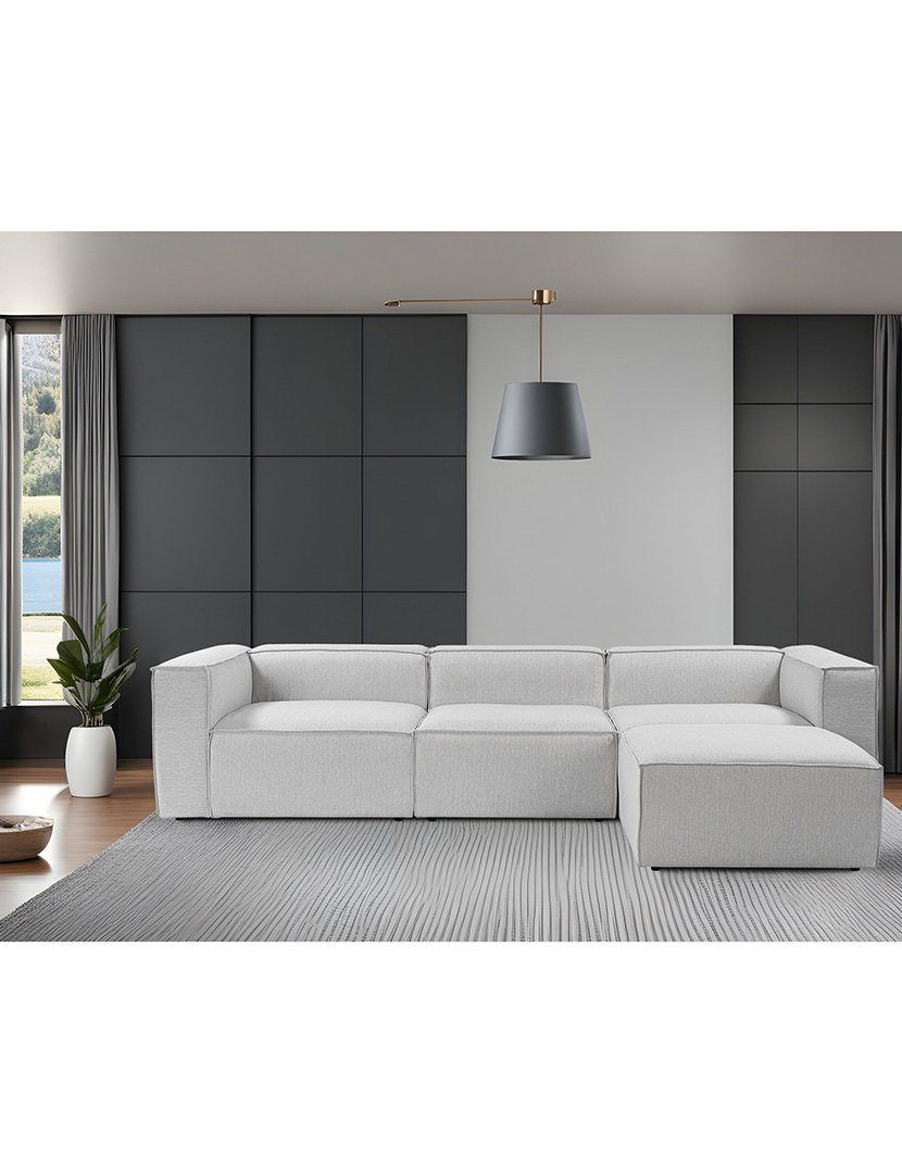 Sofá Modular Chaise Longue Fora Cinzento