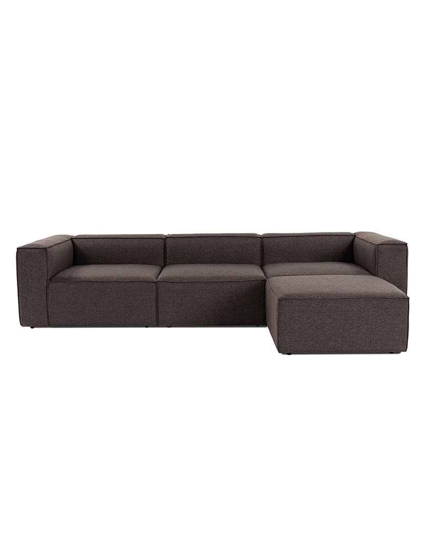Sofá Modular Chaise Longue Fora Castanho Escuro