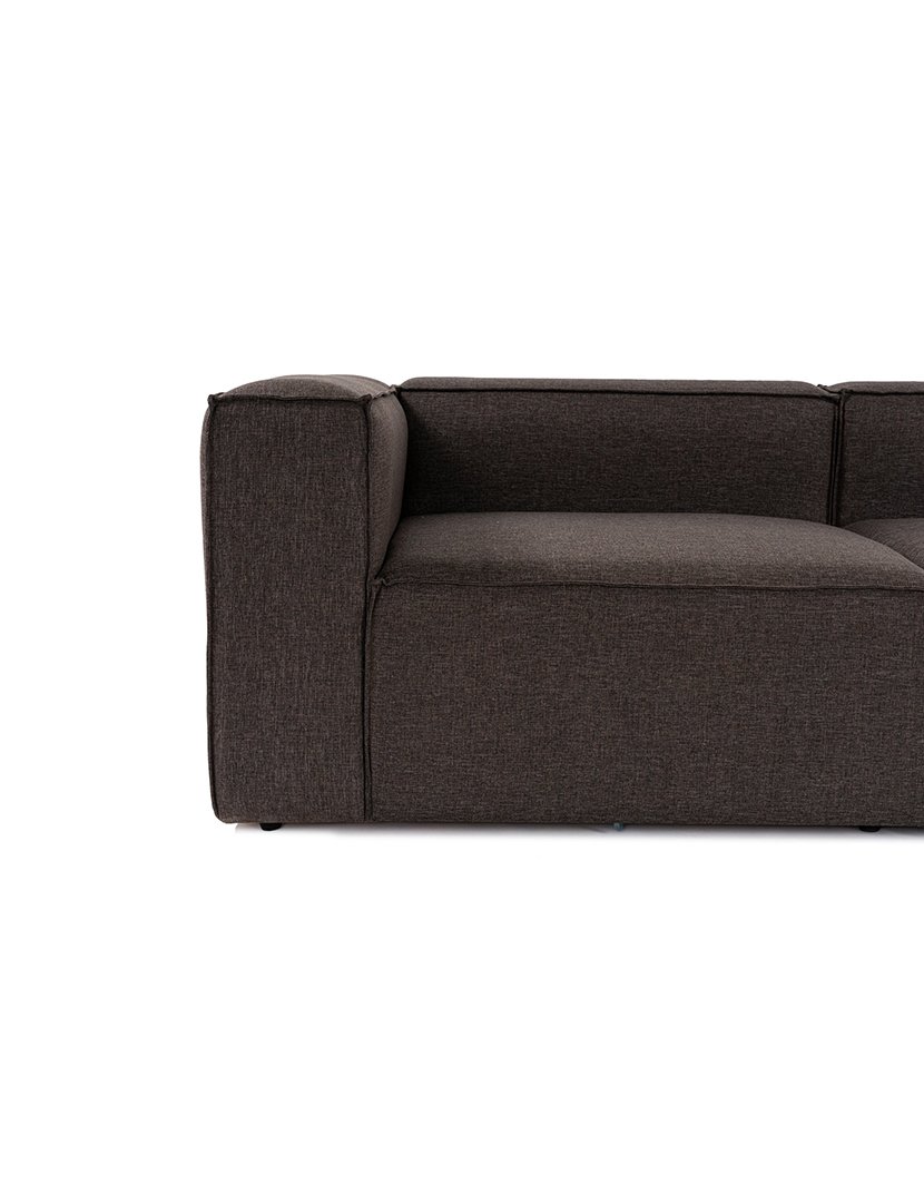Sofá Modular Chaise Longue Fora Castanho Escuro