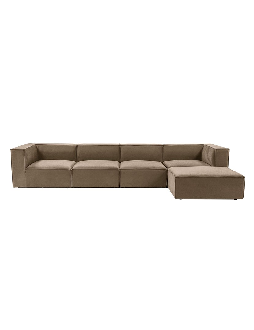 Sofá Modular Chaise Longue Sora Castanho