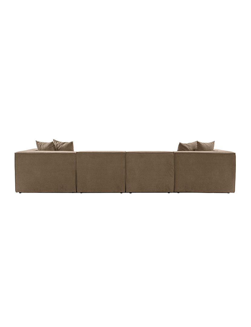 Sofá Modular Chaise Longue Sora Castanho