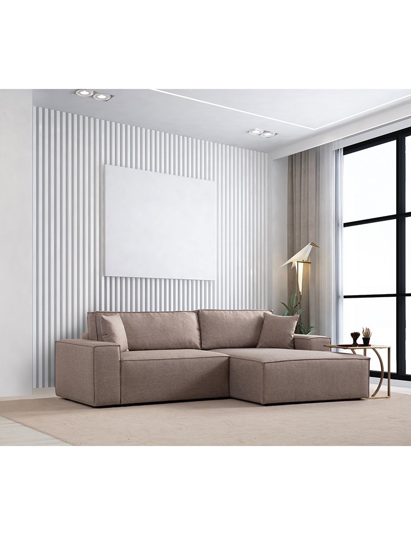 Sofá Cama Chaise Longue Direito Pirlo Castanho