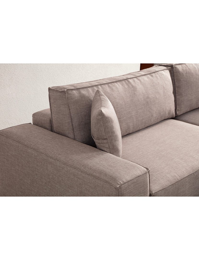 Sofá Cama Chaise Longue Direito Pirlo Castanho