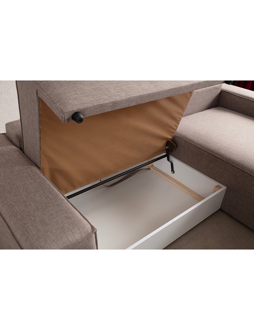 Sofá Cama Chaise Longue Direito Pirlo Castanho