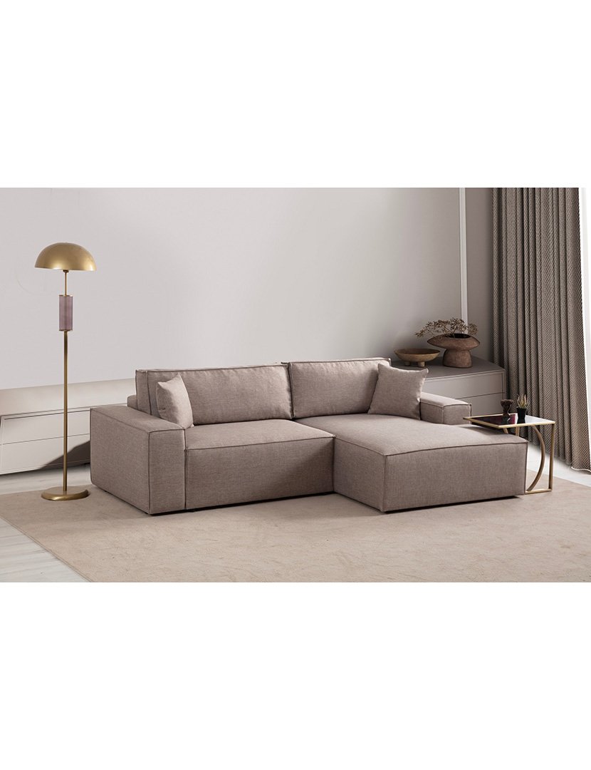 Sofá Cama Chaise Longue Direito Pirlo Castanho