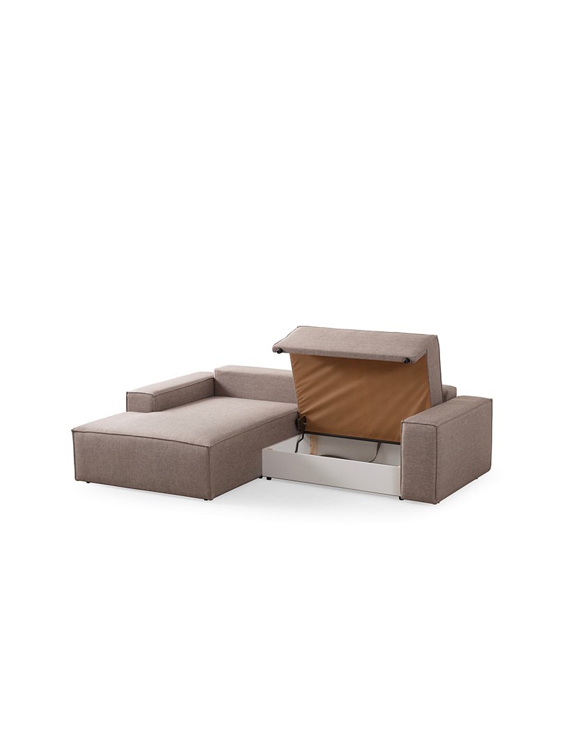 Sofá Cama Chaise Longue Esquerdo Pirlo Castanho