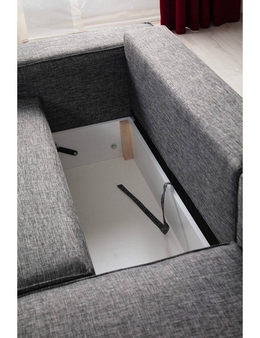 Sofá Cama Chaise Longue Direito Pirlo Cinzento Escuro