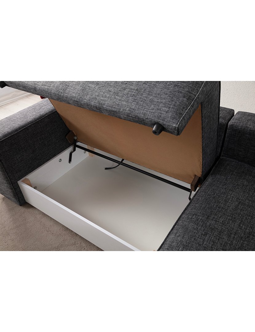 Sofá Cama Chaise Longue Direito Pirlo Cinzento Escuro