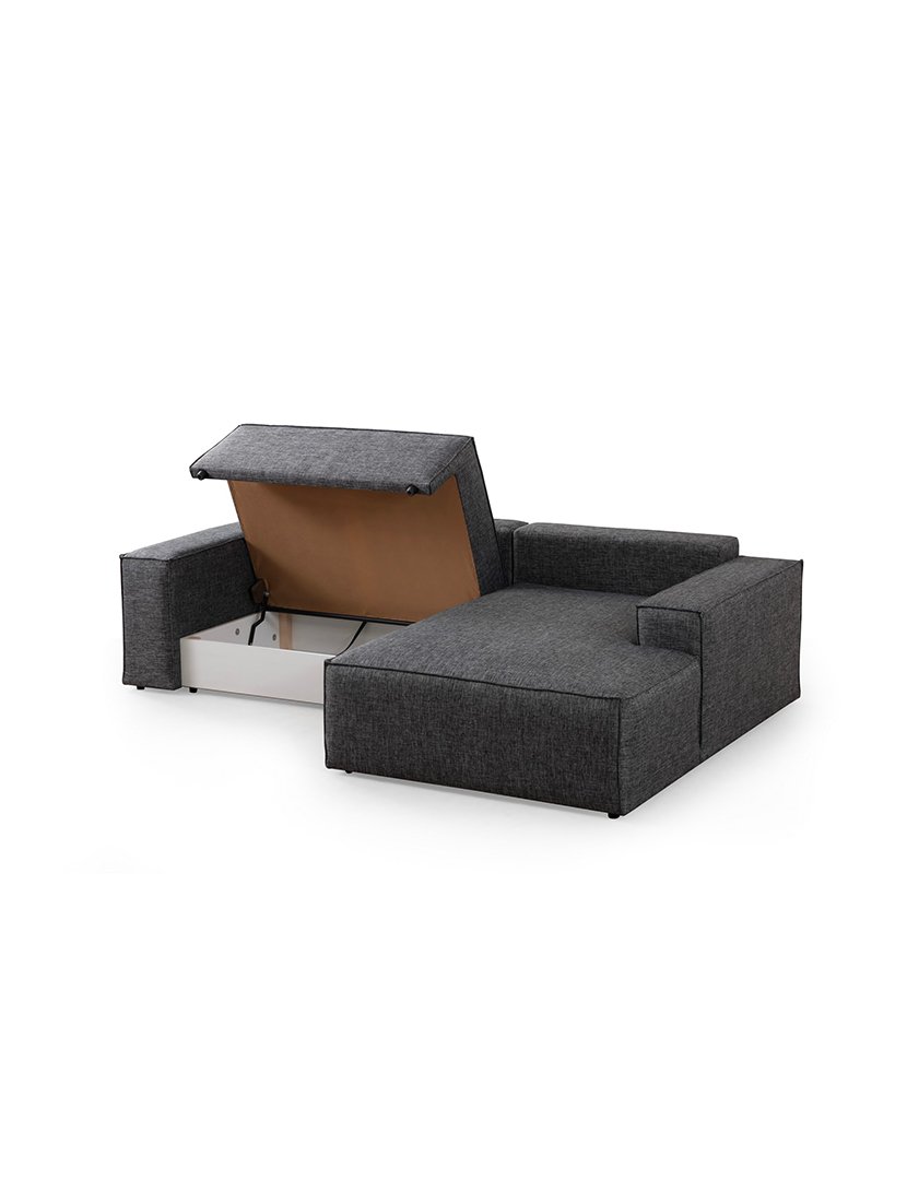 Sofá Cama Chaise Longue Direito Pirlo Cinzento Escuro