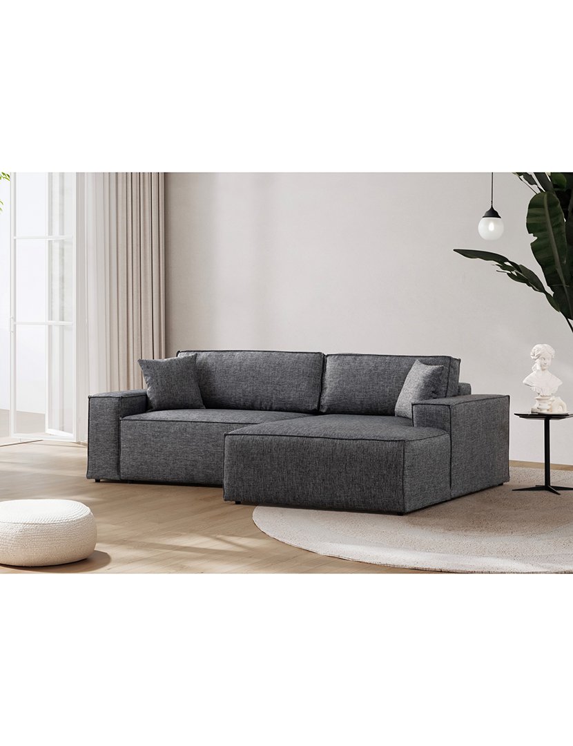 Sofá Cama Chaise Longue Direito Pirlo Cinzento Escuro