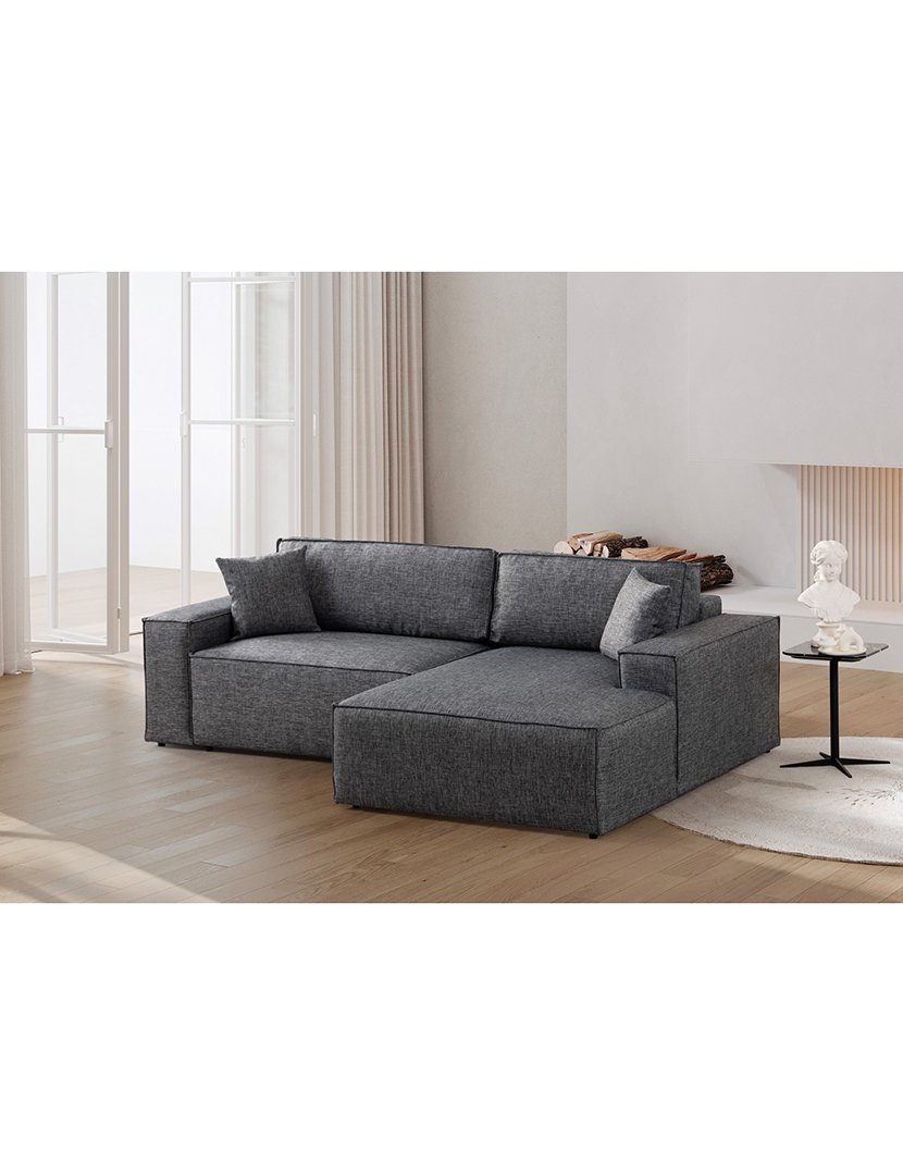 Sofá Cama Chaise Longue Direito Pirlo Cinzento Escuro