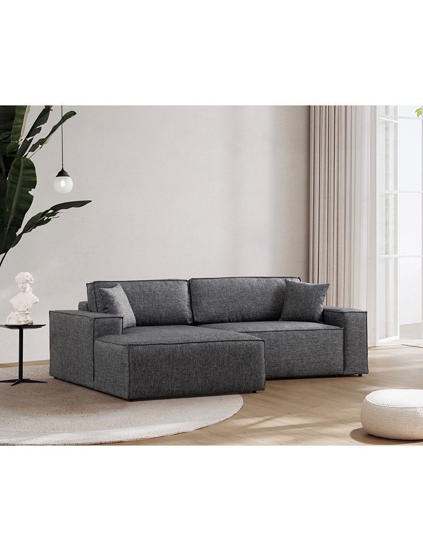 Sofá Cama Chaise Longue Esquerdo Pirlo Cinzento Escuro