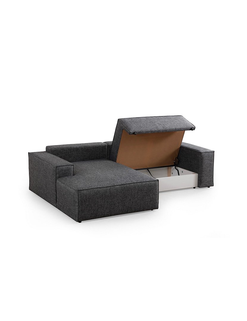 Sofá Cama Chaise Longue Esquerdo Pirlo Cinzento Escuro