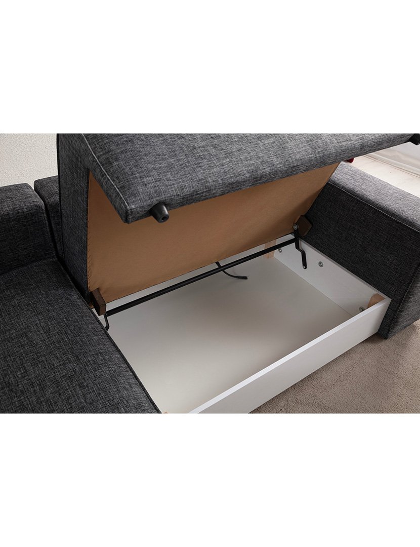 Sofá Cama Chaise Longue Esquerdo Pirlo Cinzento Escuro