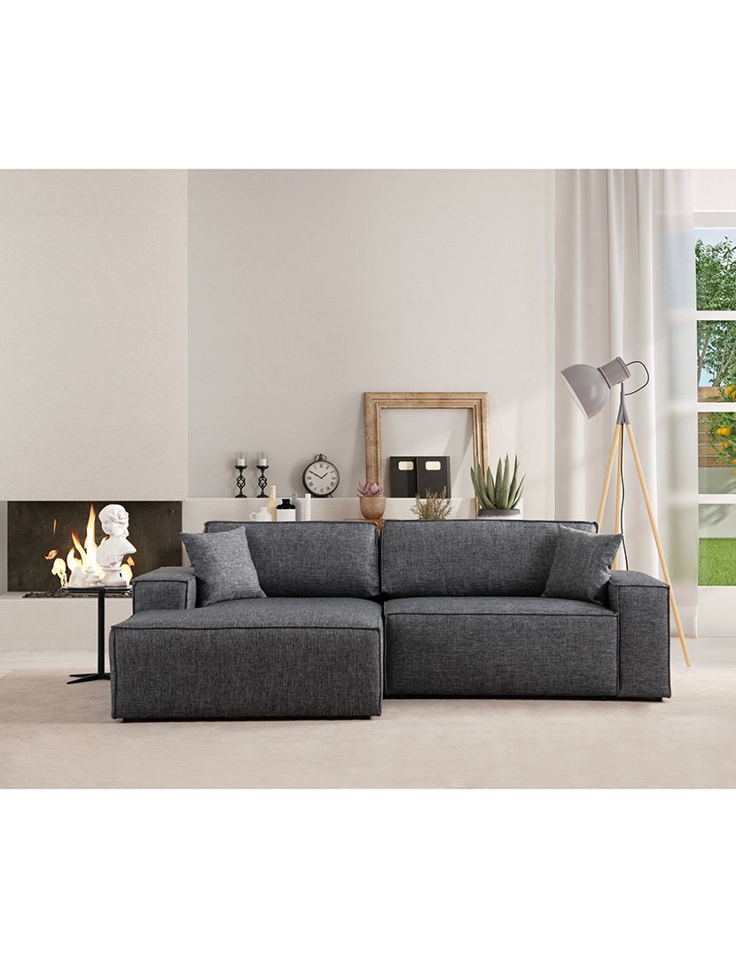 Sofá Cama Chaise Longue Esquerdo Pirlo Cinzento Escuro
