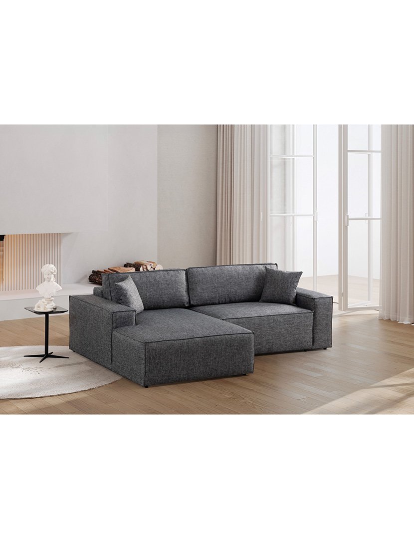 Sofá Cama Chaise Longue Esquerdo Pirlo Cinzento Escuro