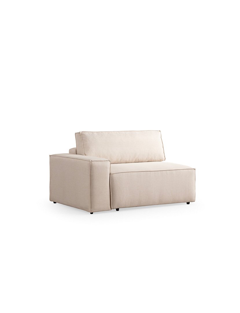 Sofá Cama Chaise Longue Direito Pirlo Cru