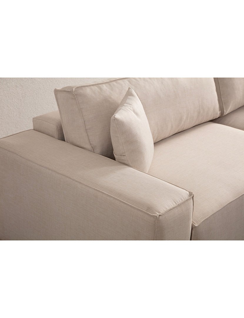 Sofá Cama Chaise Longue Direito Pirlo Cru