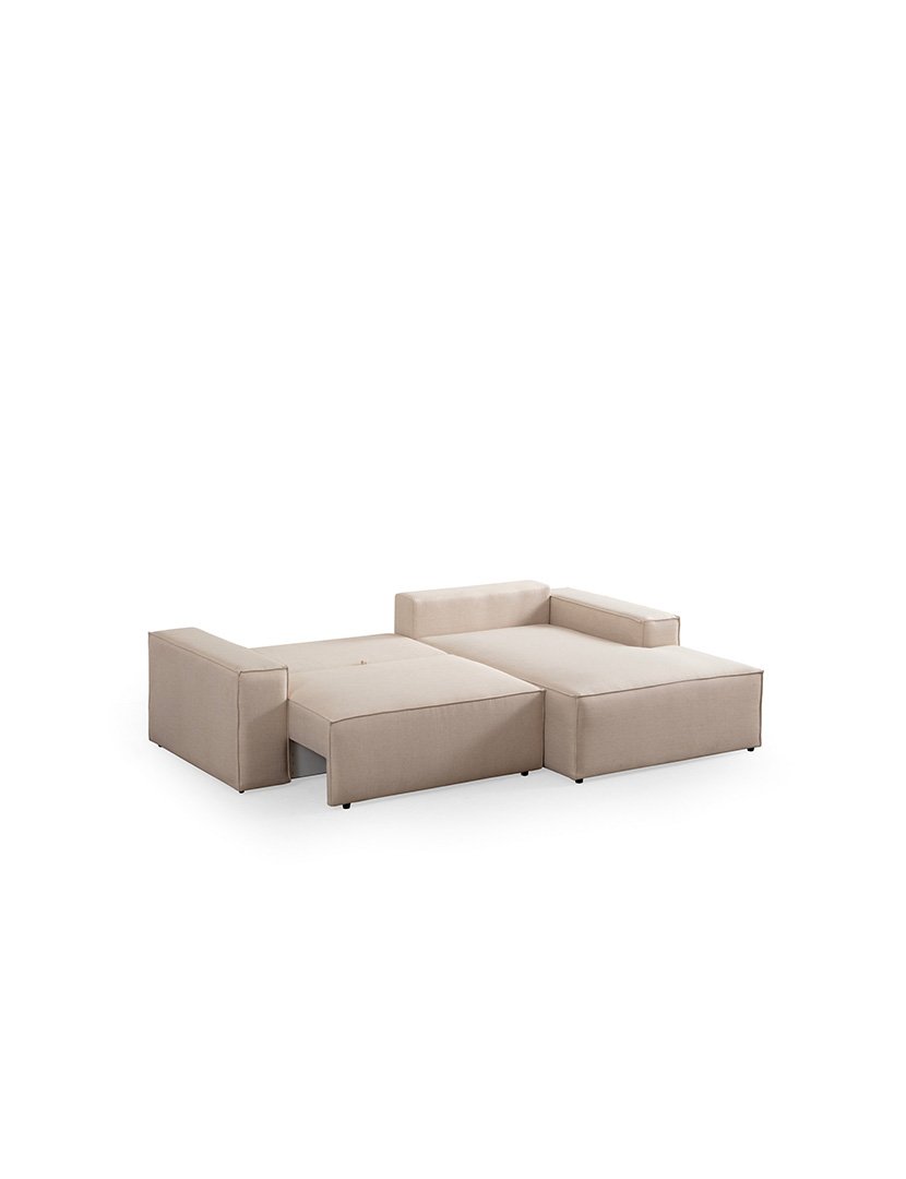 Sofá Cama Chaise Longue Direito Pirlo Cru