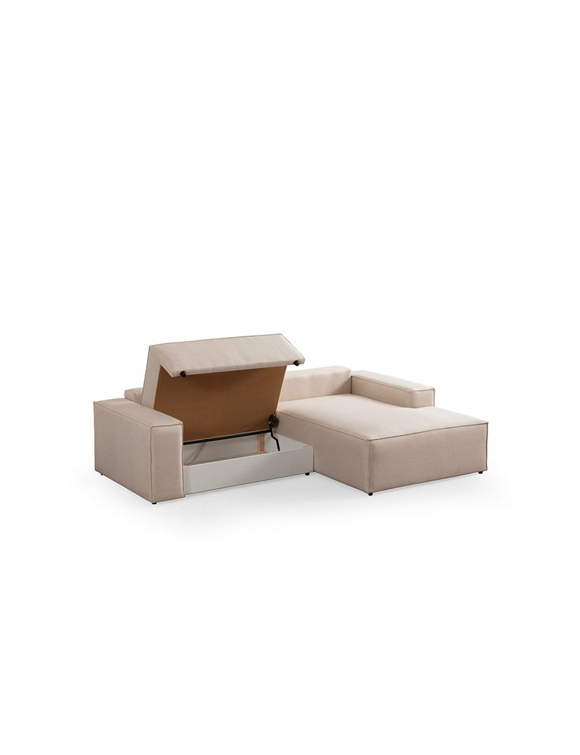 Sofá Cama Chaise Longue Direito Pirlo Cru
