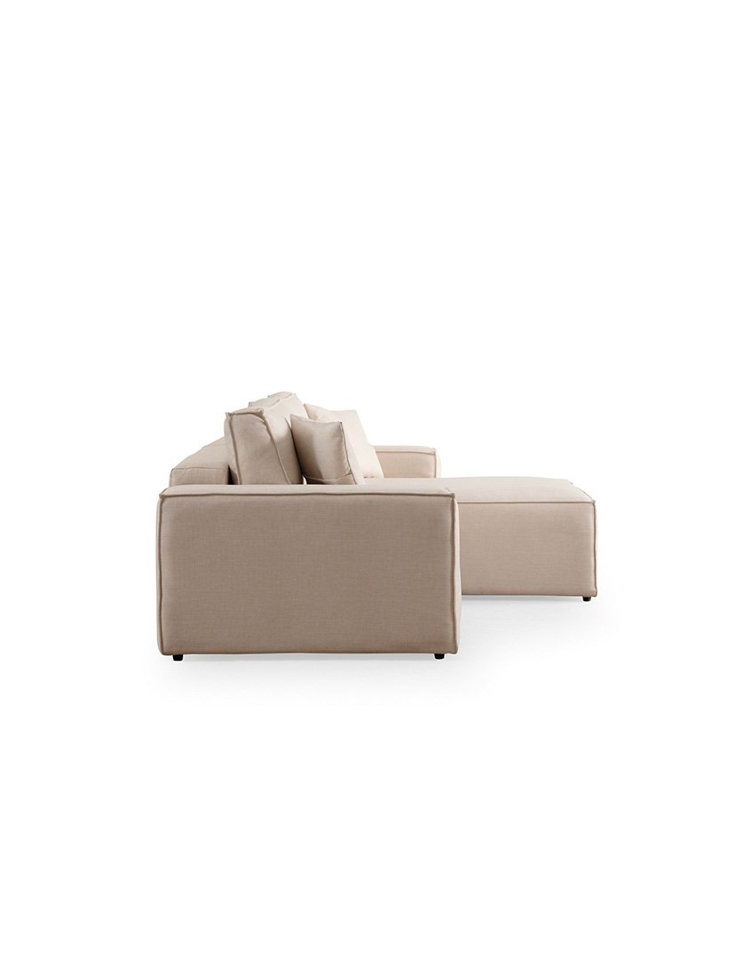 Sofá Cama Chaise Longue Direito Pirlo Cru