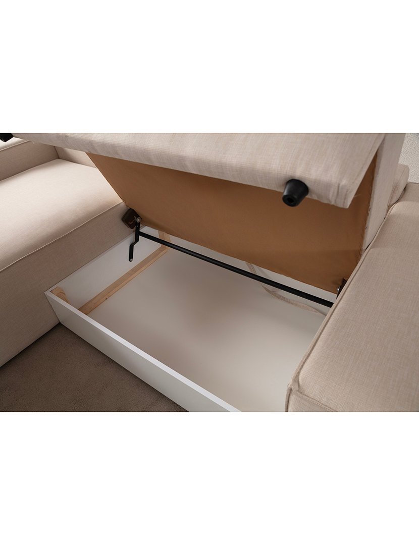 Sofá Cama Chaise Longue Esquerdo Pirlo Cru