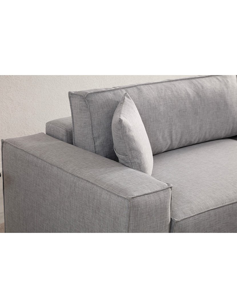 Sofá Cama Chaise Longue Direito Pirlo Cinzento Claro