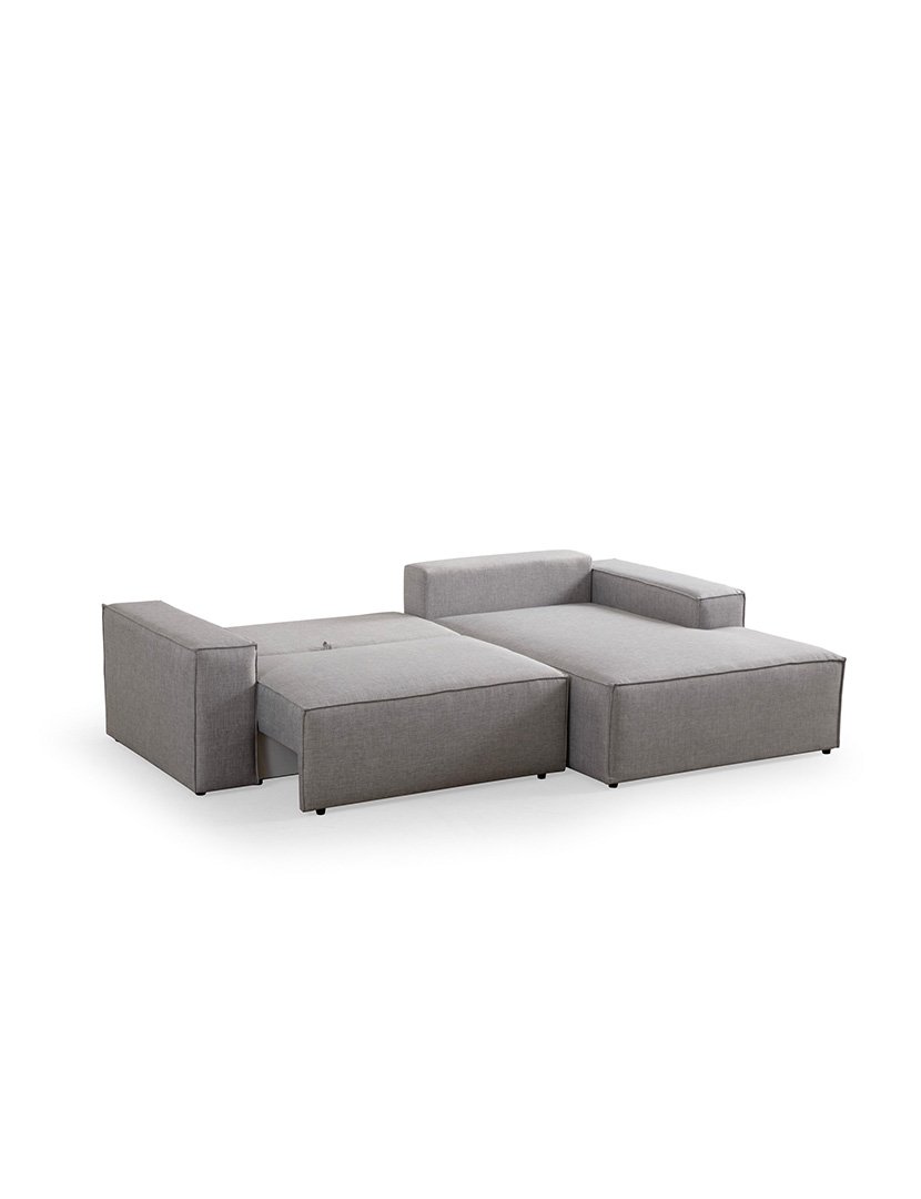 Sofá Cama Chaise Longue Direito Pirlo Cinzento Claro