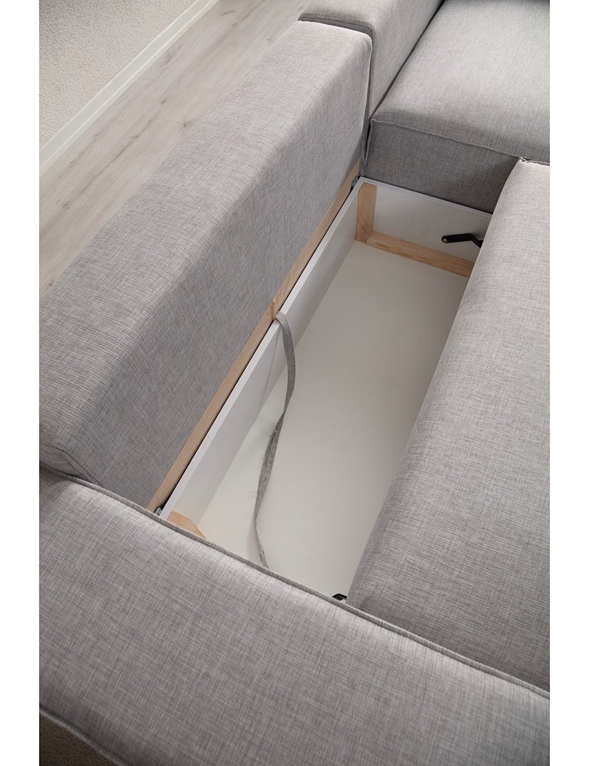 Sofá Cama Chaise Longue Direito Pirlo Cinzento Claro